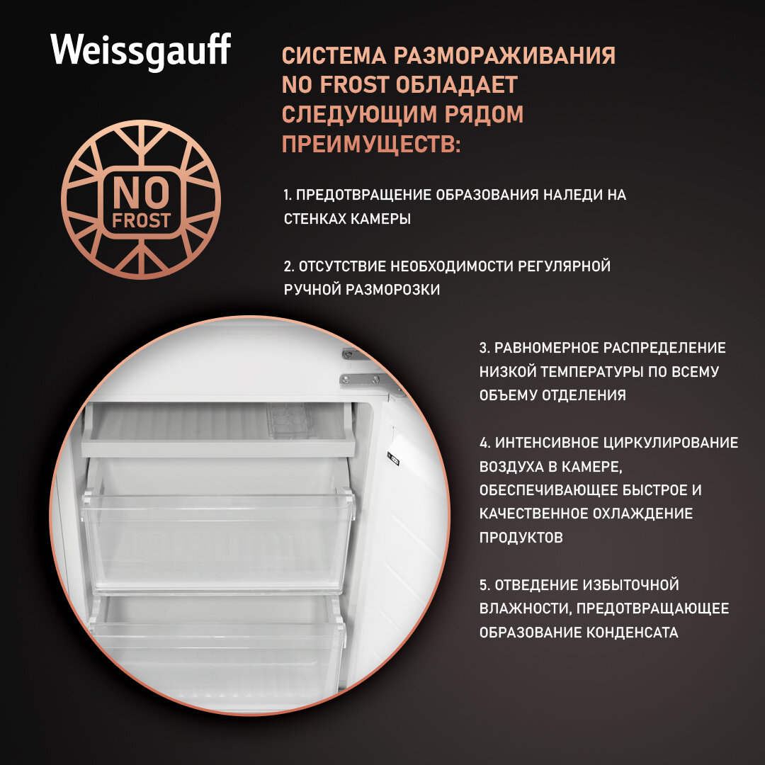 Холодильник Weissgauff WRKI 178 Total NoFrost белый (427780) - фото №2