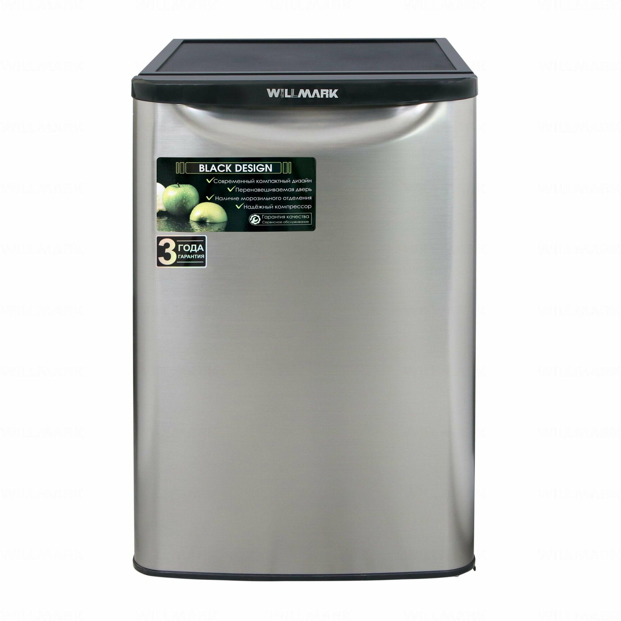Холодильник WILLMARK XR-80SS (80л хладагент R600/a  555Вт мороз. отделение серебряный цвет)