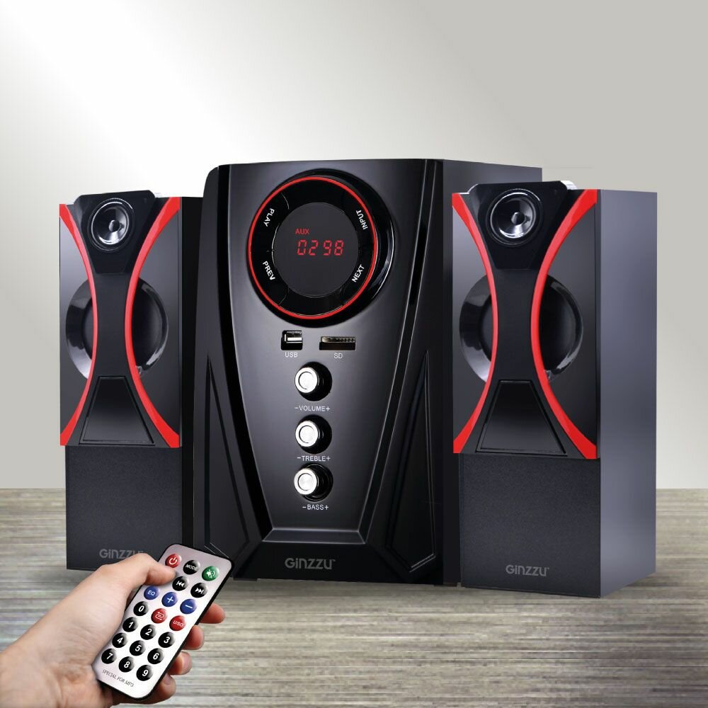 Акустическая система 2.1 GINZZU GM-407, 40W/BT/USB/SD/FM/ДУ