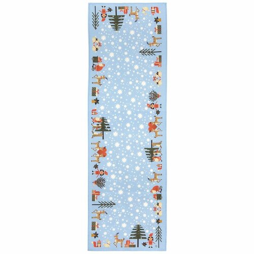 Дорожка настольная льняная Павловопосадские платки рисунок 11086 вид 13 45х148 см 1817₽