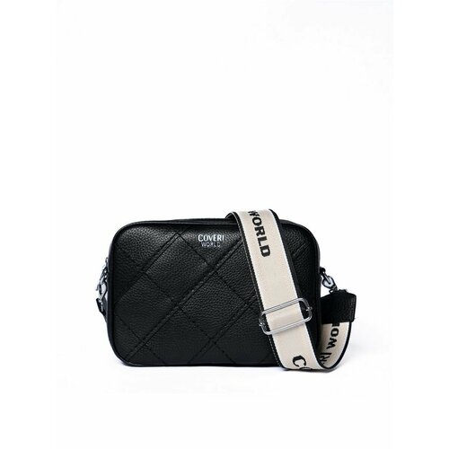 Сумка мессенджер Coveri World, фактура зернистая, черный