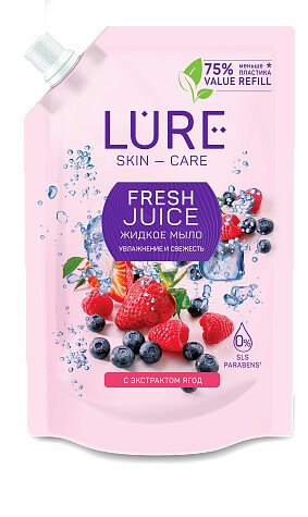 Жидкое мыло Lure Fresh Juice с экстрактом ягод, 380 мл