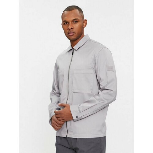 Рубашка CALVIN KLEIN, размер S [INT], серый рубашка valentino v logo nylon overshirt черный