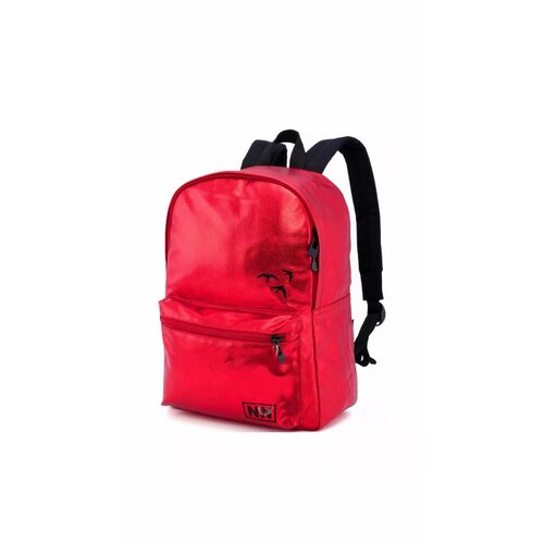 Рюкзак экокожа школьный, городской красный