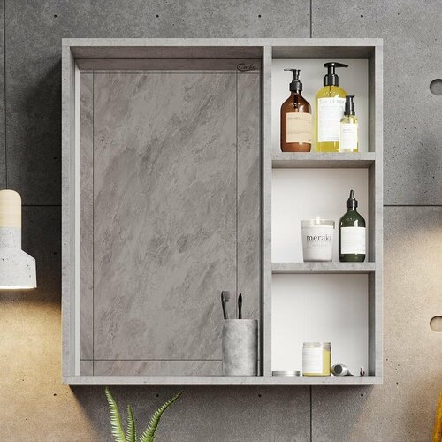 Зеркало-шкаф Onika Девис 6500У бетон чикаго 206542 4790₽