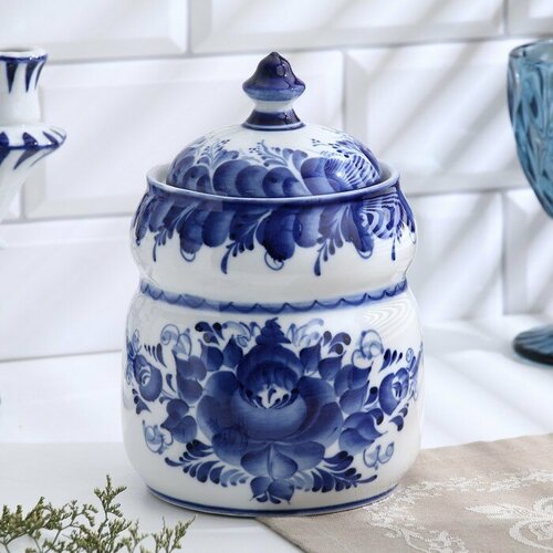 Банка под крупу Грация h-19см v-13л гжель 1 сорт 2163₽