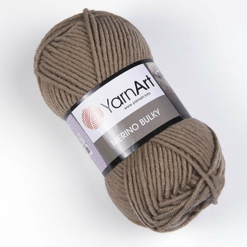 Пряжа Merino Bulky (YarnArt), кофе с молоком - 218, 30% шерсть, 70% акрил, 5 мотков, 100 г, 100 м.