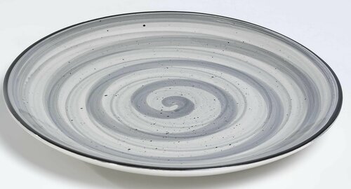 Тарелка десертная закусочная 19 см Графитовый Бриз, керамика, мелкая белая, для подачи блюд и сервировки стола Венера