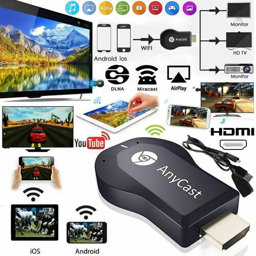 Беспроводной мобильный приемник отображения экрана телефона на тв MX Dongle HDTV Airplay M9 Plus AnyCast 24G 1500₽
