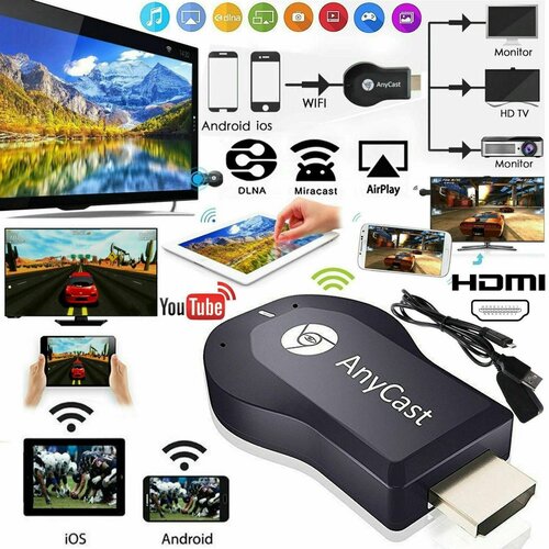 Беспроводной мобильный приемник отображения экрана телефона на тв MX Dongle HDTV Airplay M9 Plus AnyCast 2.4G мультимедийный wi fi адаптер anycast m9 plus