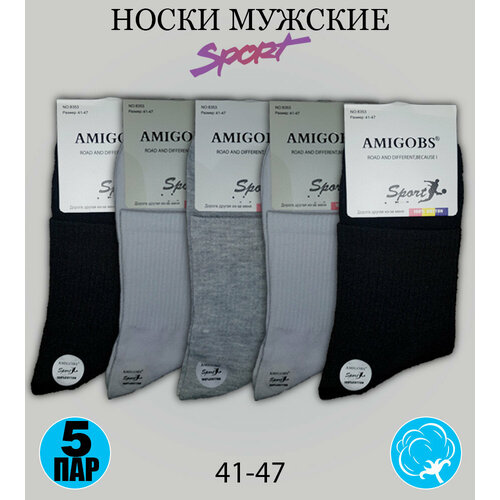 Носки Amigobs, 5 пар, размер 41-47, мультиколор