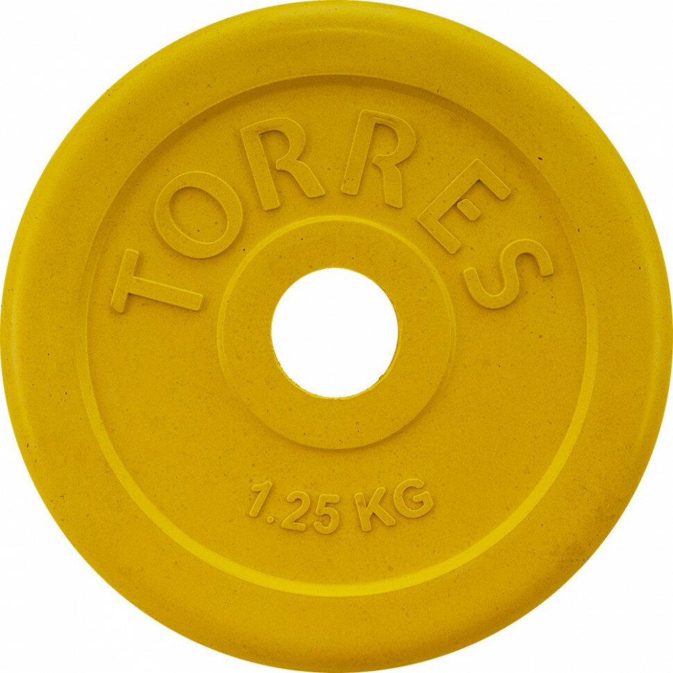 Диск обрезиненный TORRES 1.25 кг PL50381, d.25мм, оранжевый
