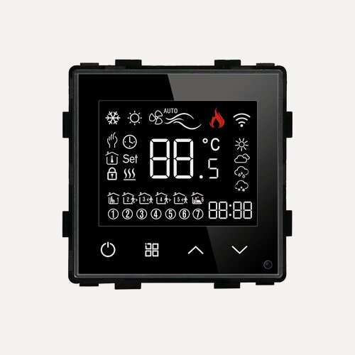 Изображение товара Сенсорный Wi-Fi терморегулятор для электрического теплого пола 16А (механизм без рамки), цвет черный