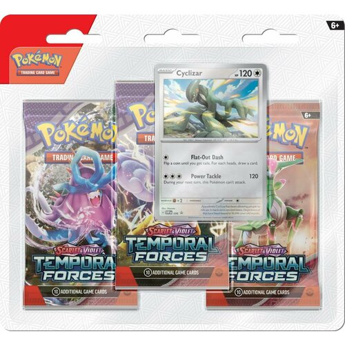 Блистер Temporal Forces Cyclizar с 3-мя бустерами карточек Temporal Forces (Pokemon) mtg 3 сет бустера kamigawa neon dynasty на японском языке