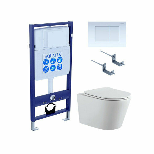 Set AQUATEK вега рама AQUATEK Standard INS-0000012 с звукоиз прокладкойкрепеж KKI-0000002кнопкаKDI-0000009унитаз вега AQ1905-00 с крышкой-сиденьем 31515₽
