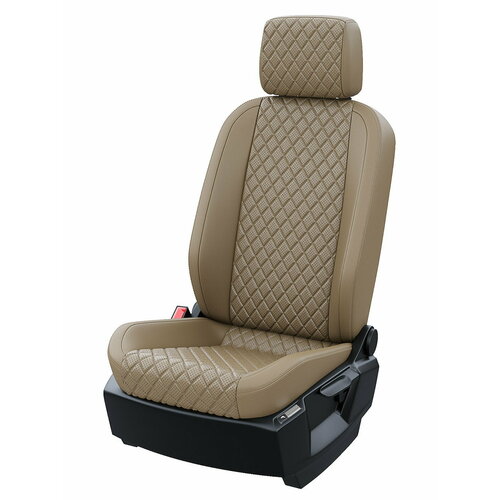 Чехлы для Chevrolet Cruze 2009-2015 Чехлы. ру Экокожа с ромбом Серый Серый 2 строчки 5653AV152FT2