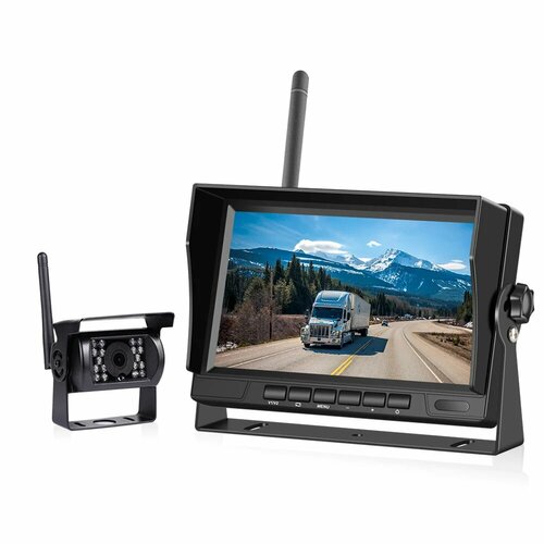 7-дюймовый автомобильный монитор беспроводной дисплей заднего вида для грузовика резервная камера заднего вида и Wi-Fi камера заднего вида для автомобиля автофургона автобуса ТВ экран дисплея 1 camera 7061₽
