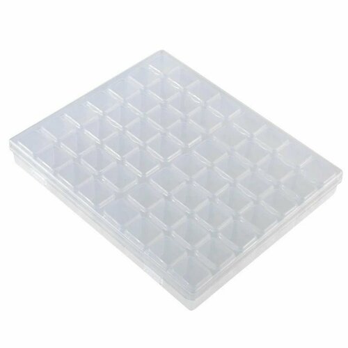 Контейнер для бисера и мелочей 56 ячеек прозрачный 525₽