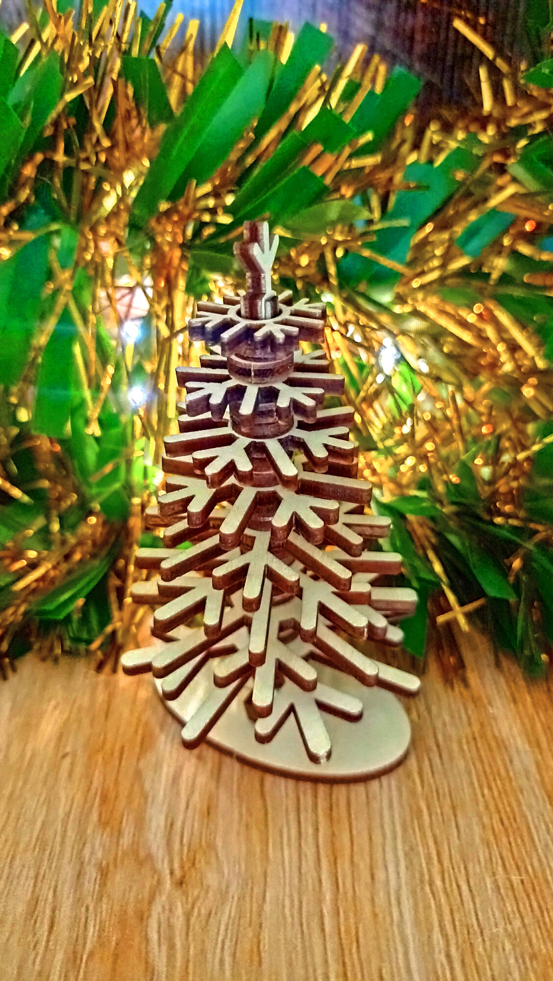 Деревянная открытка с сувениром "Елка" — фото 1