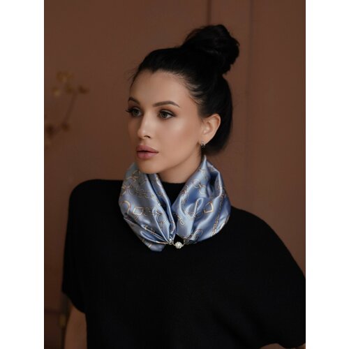 Колье, длина 68 см, голубой