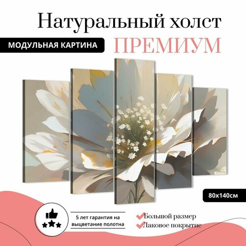 Модульная картина на натуральном холсте для интерьера на стену 