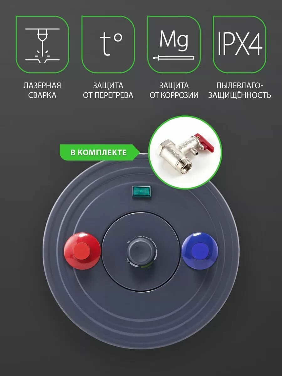 Водонагреватели Xiaomi Водонагреватель накопительный Ballu BWH/S 10 литров Omnium Uni U