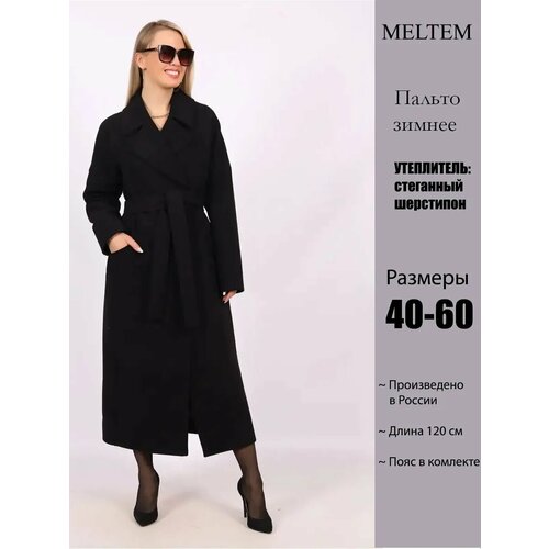 фото Пальто meltem, размер 60, черный