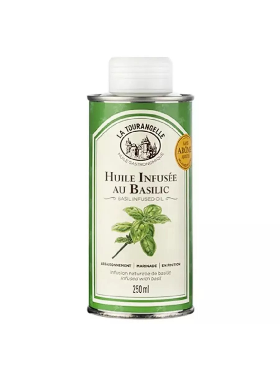 Масло подсолнечное La Tourangelle "Basil Infused", нерафинированное, с базиликом, 250мл