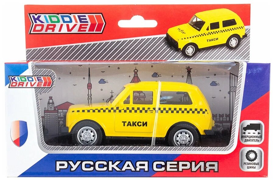 Внедорожник такси KiddieDrive инерционный, 11см - фото №6