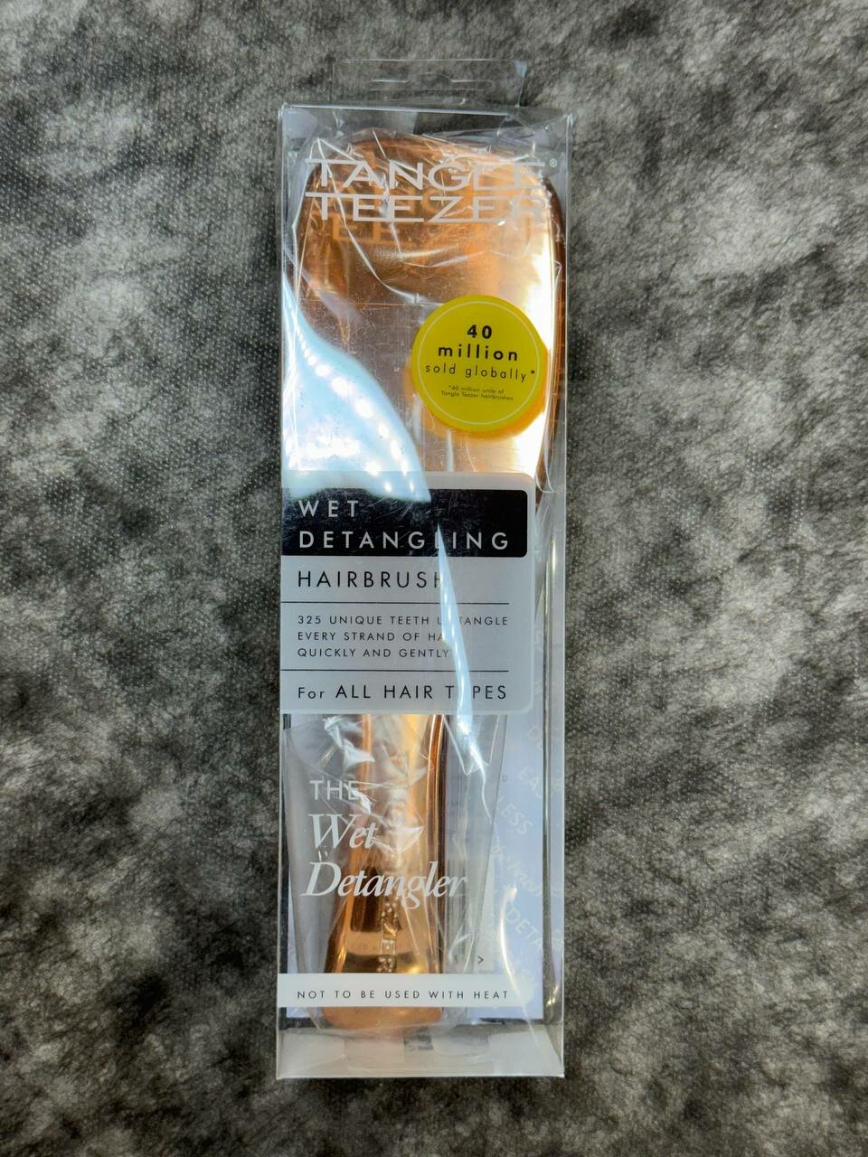 Расческа The Wet Detangler Brush, для влажных и вьющихся волос розовый бронза — фото 1