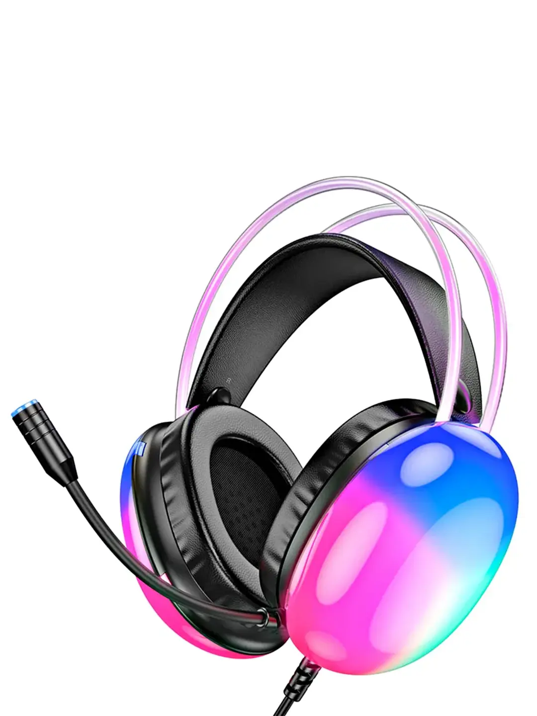 Игровые наушники, с микрофоном, проводные, для компьютера, с RGB-подсветкой