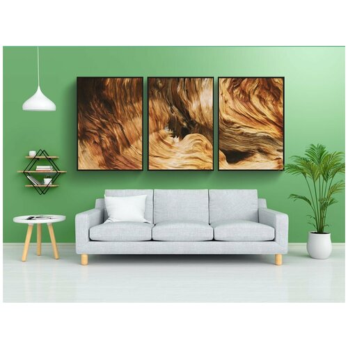 фото Набор модулных постеров для интерьера "древесина, шаблон, текстура" 60x90 см. в тубусе, без рамки lotsprints