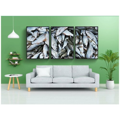 фото Набор модулных постеров для интерьера "раба, рыбы, белая рыба" 60x90 см. в тубусе, без рамки lotsprints