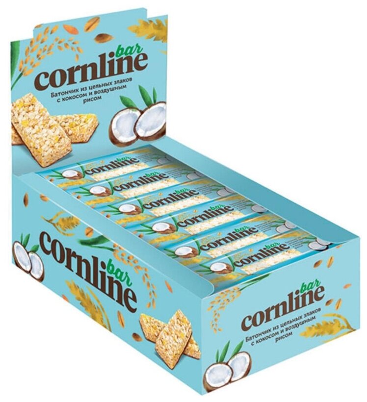 Зерновой батончик Cornline с кокосом, 30 г (упаковка 18 шт.) - фотография № 5