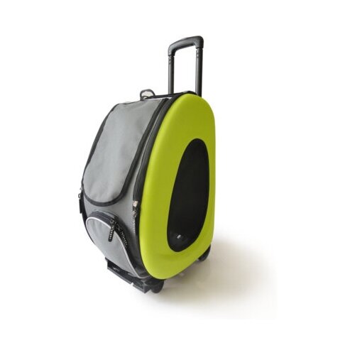 Ibiyaya складная сумка-тележка 3 в 1 для собак до 8 кг (сумка, рюкзак, тележка) лайм