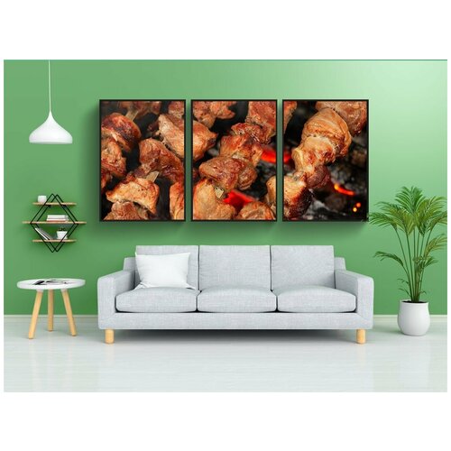 фото Набор модулных постеров для интерьера "еда, пикник, шашлык" 60x90 см. в тубусе, без рамки lotsprints