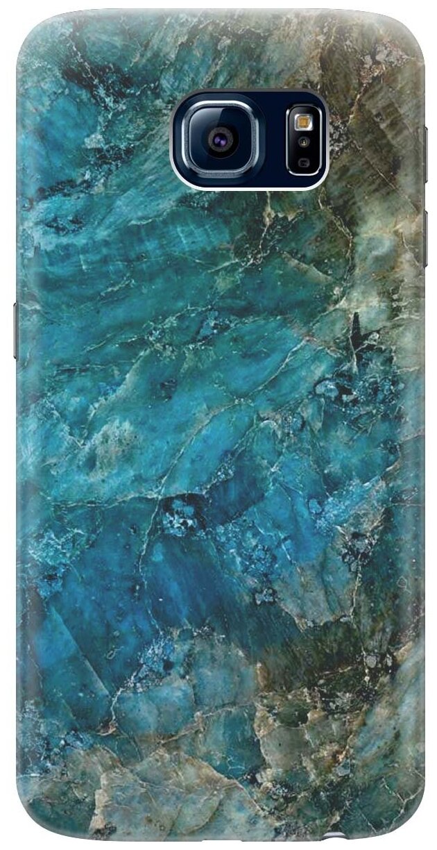 RE:PA Накладка Transparent для Samsung Galaxy S6 с принтом "Темно-синий мрамор"