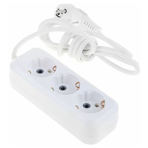 Удлинитель Toker 3R3-2 2 м 10 А трёхместный ПВС 3х075 мм2 с зк белый 1223666 870₽