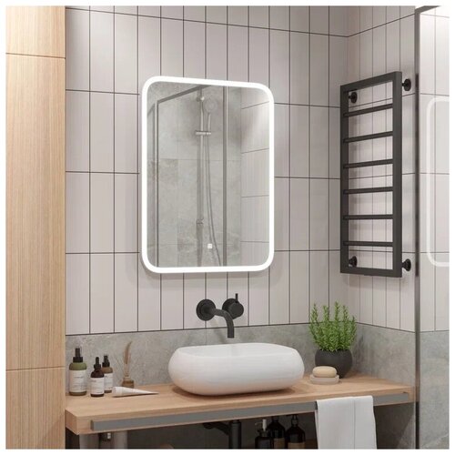 Зеркало для ванной комнаты Uperwood Foster 60*80 см, LED подсветка, сенсорный выключатель, антизапотевание