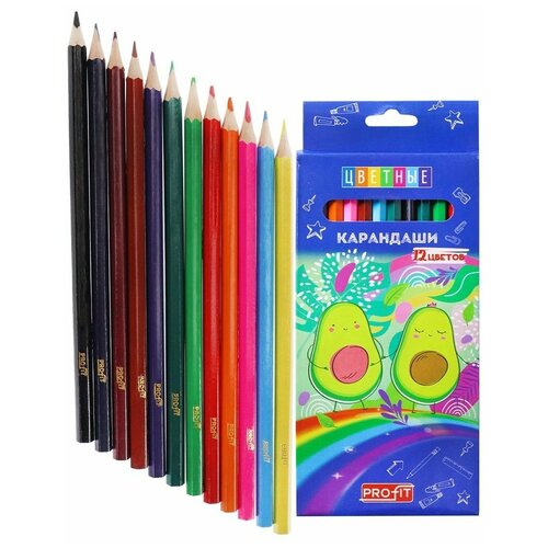 фото Расходные материалы profit набор цветных карандашей 12 цветов авокадо 1 проф пресс