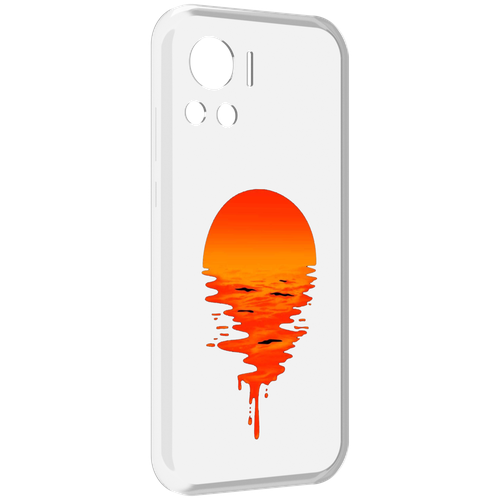 Чехол MyPads оранжевый закат на воде для Motorola Edge 30 Ultra задняя-панель-накладка-бампер