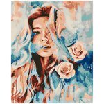 Картина по номерам Артвентура «Девушка и розы» (Холст на подрамнике, 50х40 см) - изображение