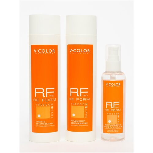 Купить Набор для восстановления поврежденных волос инновационного бренда V-Color Re Form (Виколор реформ) (шампунь 250 мл., кондиционер 250 мл., масло флюид 100мл).