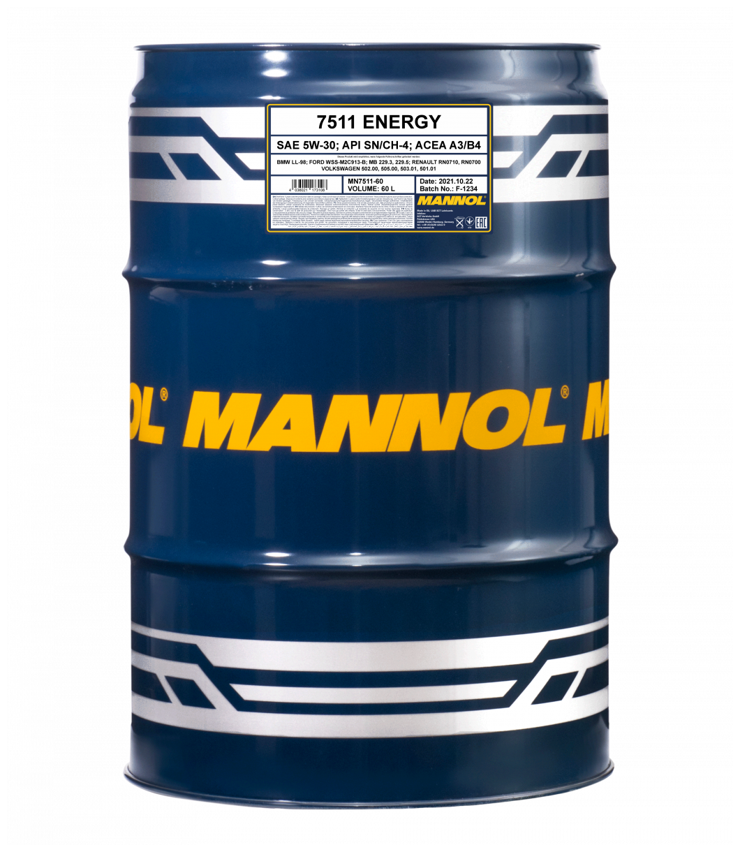 HC-синтетическое моторное масло Mannol Energy 5W-30, 4 л