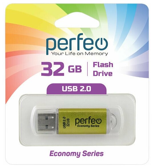 USB флешка Perfeo 16GB E01 Gold ES
