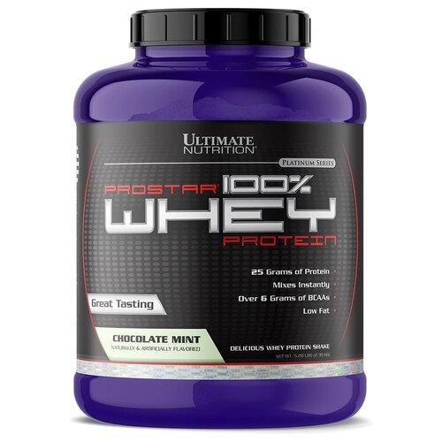 Протеин Ultimate Nutrition Prostar 100% Whey Protein, 2390 гр., шоколад-мята протеин ultimate nutrition prostar 100% whey protein шоколад 2390 гр