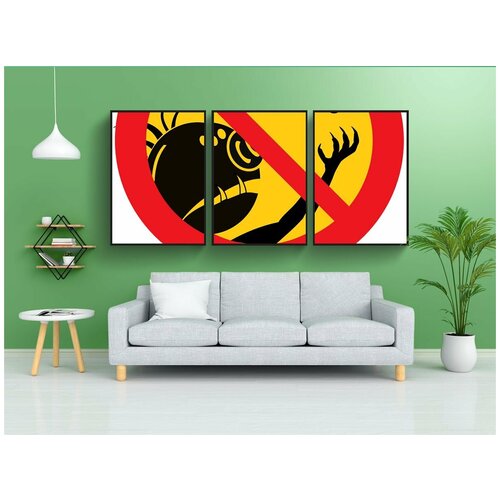 фото Набор модулных постеров для интерьера "запрещенный, юмор, тролль" 60x90 см. в тубусе, без рамки lotsprints