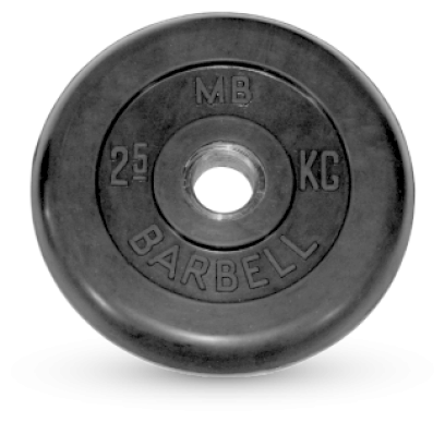 2.5 кг диск (блин) MB Barbell (черный) 26 мм.