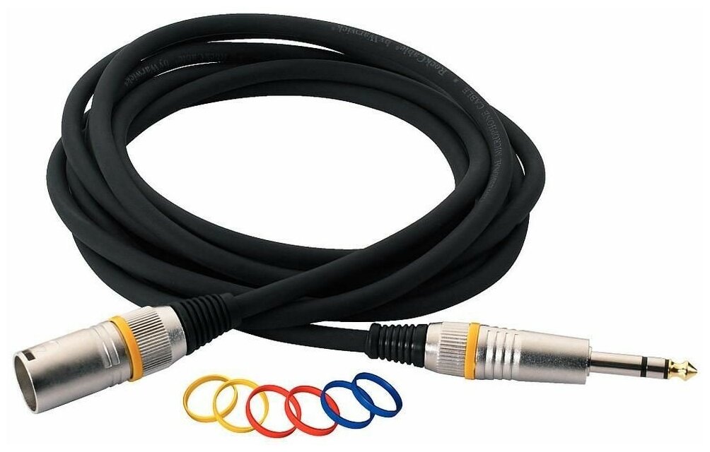 Rockcable RCL30386 D6 M BA кабель XLR "папа" - стерео джек 1/4, 6 метров