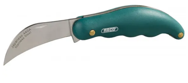 Нож садовый RACO 4204-53/122B, нержавеющая сталь/зеленый